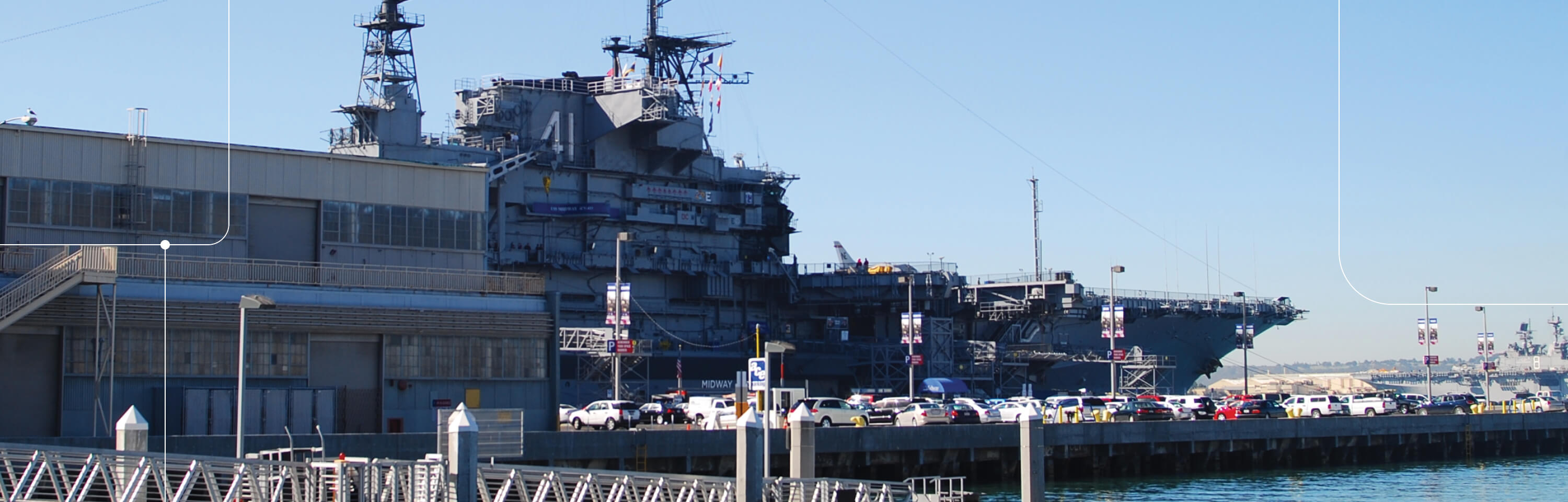 View of USS Midway Aircraft Carrier in San Diego, CA