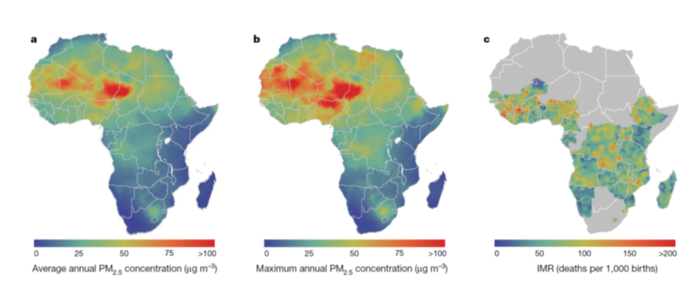 Robust relationship between air quality and infant mortality in Africa 