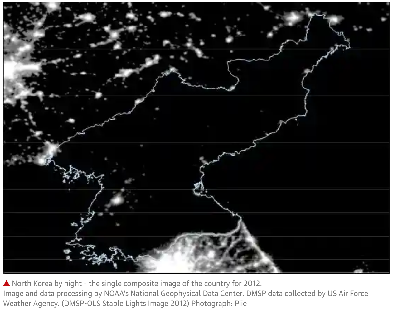 North Korea by night: satellite images shed new light on the secretive state