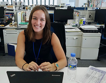 Ashlee Ellsworth at her internship with Mitsubishi in Tokyo