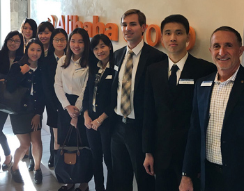 David Robertson and students at Alibaba