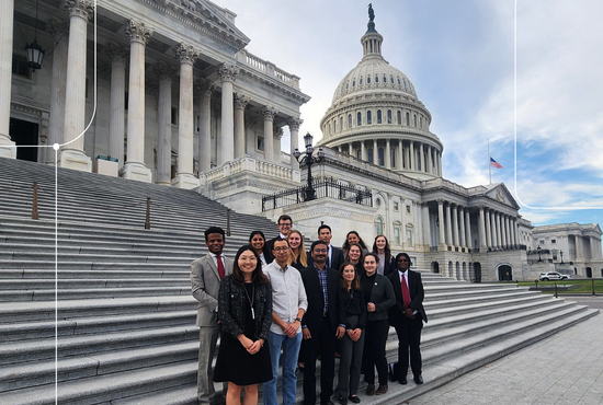 GPS students in front of capital building in Washington, D.C.